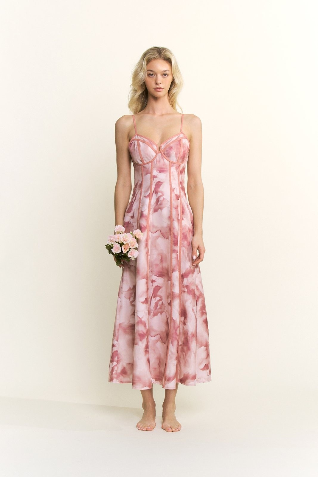 Printed Bustier Maxi Dresses