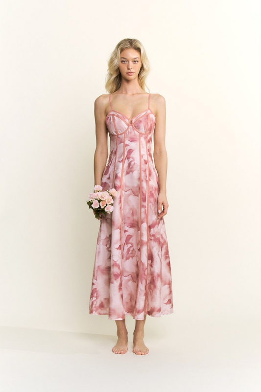 Printed Bustier Maxi Dresses