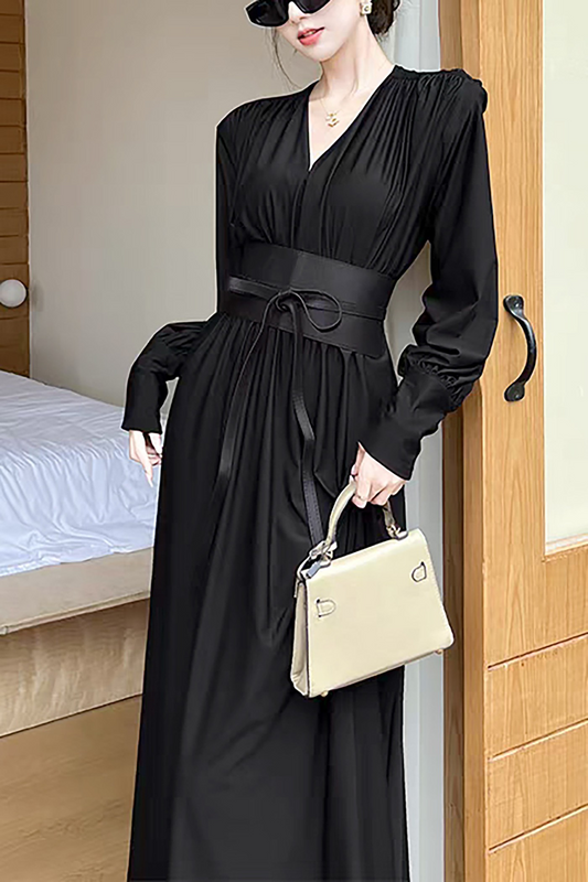Elegant Belted Maxi Dress